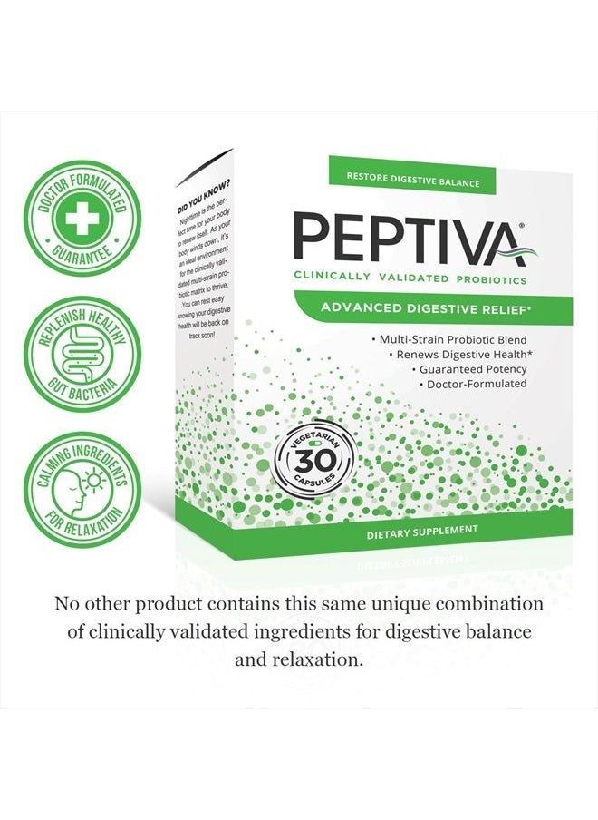 Peptiva - Advanced 50 Billion CFU Probiotic - Digestive Relief - Clinically Validated, Premium Probiotic, 30ct - Image 1