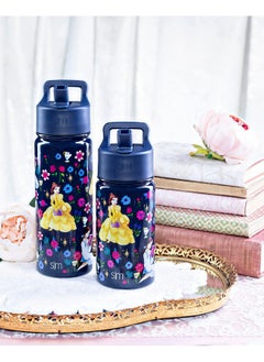 Simple Modern Simple Modern Disney Princess Belle Kids Water Bottle with Straw Lid | Reusable Insulated Stainless Steel Cup for Girls, School | Summit Collection | 18oz, Belle's Garden  - Image 5