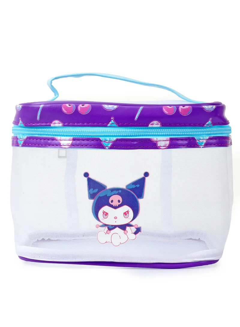 Sanrio Sanrio Kuromi Mesh Quadrate Barrel Makeup Bag