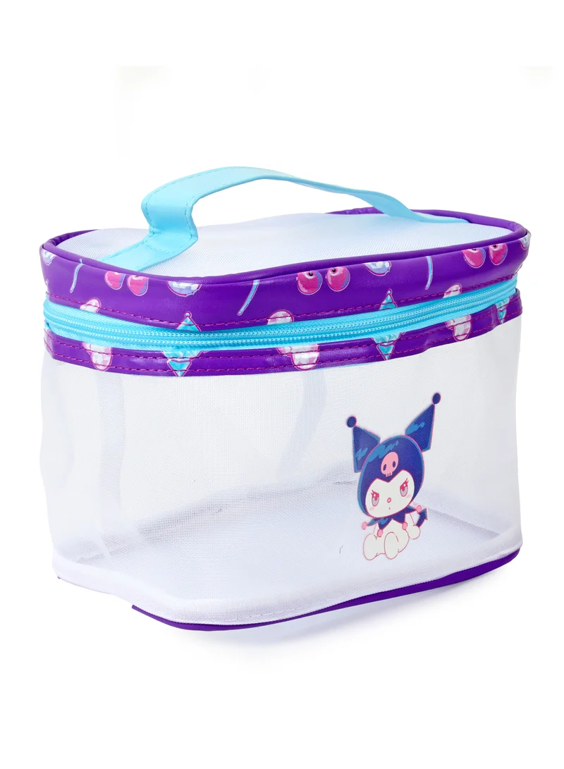 Sanrio Sanrio Kuromi Mesh Quadrate Barrel Makeup Bag