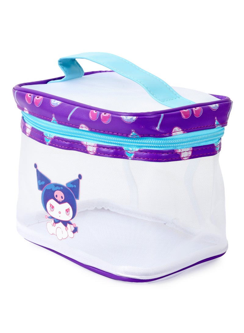 Sanrio Kuromi Mesh Quadrate Barrel Makeup Bag - Image 3