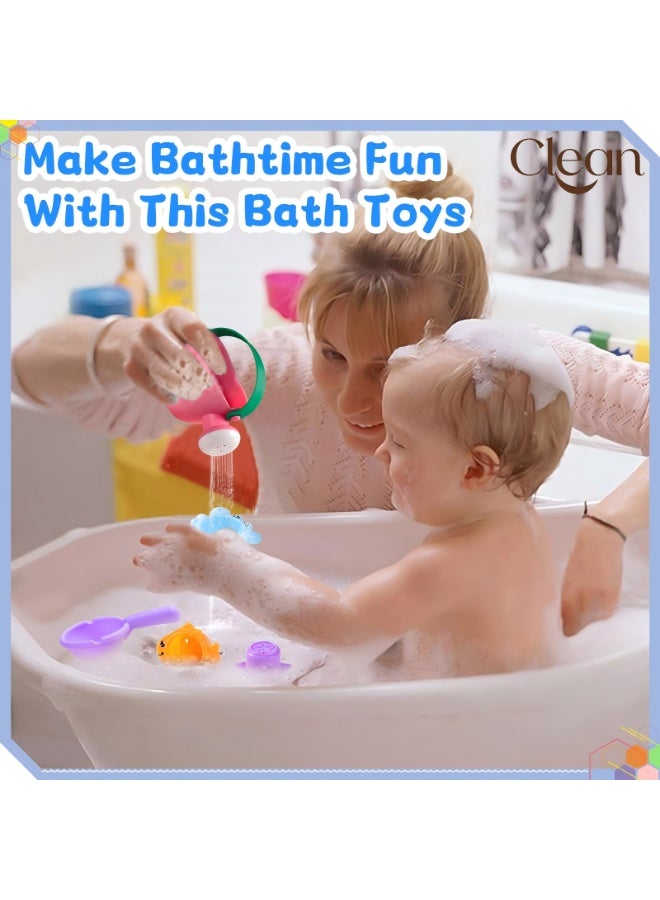 Baby Bath Toys for Kids Ages 1-3 Toddler Bath Toys Mold Free for 2-4 Bathtub Sand Beach Pool Water Toys for 1+ Year Old Girl Gifts 5 PCS (Color Random) - Image 5