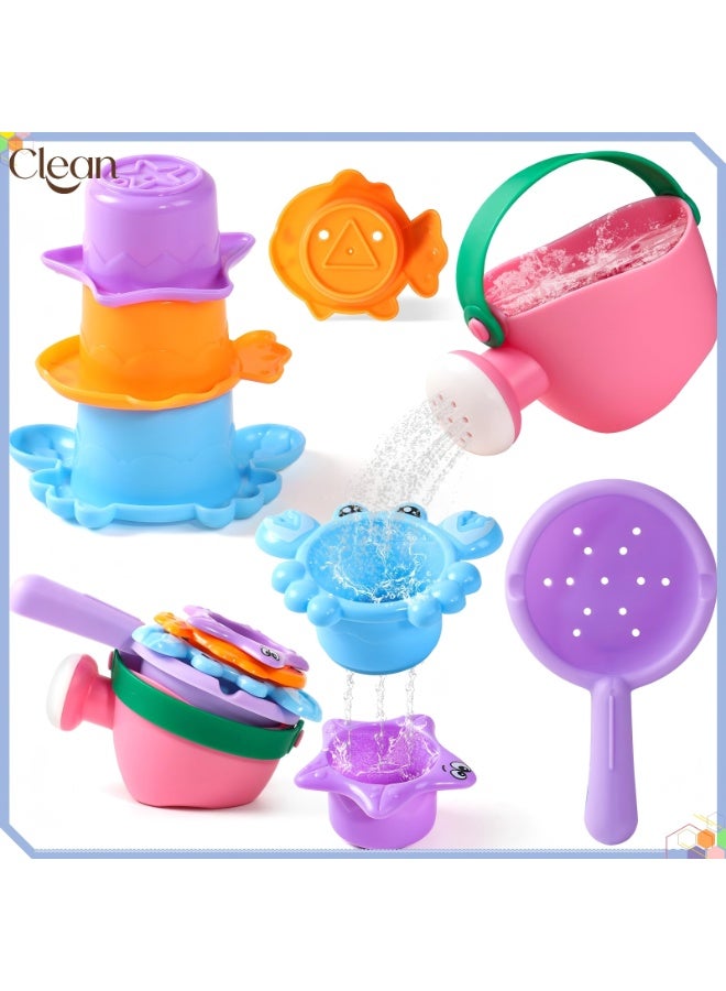 Baby Bath Toys for Kids Ages 1-3 Toddler Bath Toys Mold Free for 2-4 Bathtub Sand Beach Pool Water Toys for 1+ Year Old Girl Gifts 5 PCS (Color Random) - Image 1