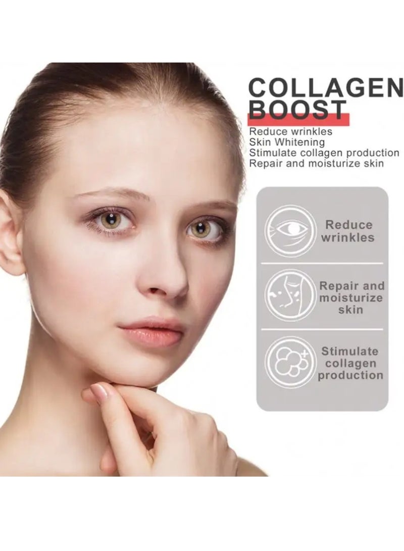 EELHOE 2Pcs Collagen Boost Anti Aging Serum Collagen Booster For Face With Hyaluronic Acid Advanced Collagen Boost Anti Aging Anti Wrinkle Serum Dark Spot Corrector  Moisturizing Nourishing Essence Collagen Face Serum - Image 3