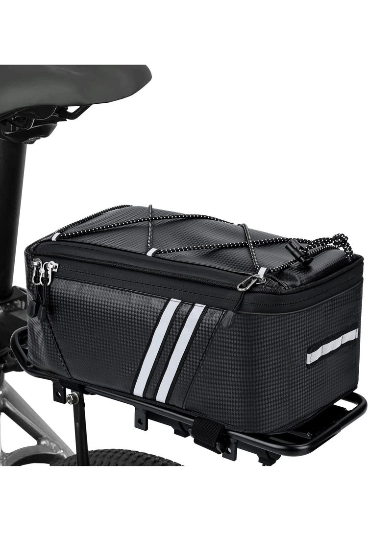 Y&D SYOSI Bicycle Rear Rack Storage Bag, Bike Reflective Trunk Bag Waterproof for With Strips Outdoor Travel Camping Picnic Commuter  - Image 1