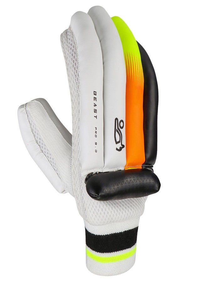 Kookaburra Beast Pro 9.0 RH Batting Gloves, Adult Size, White/Black/Neon - Image 3