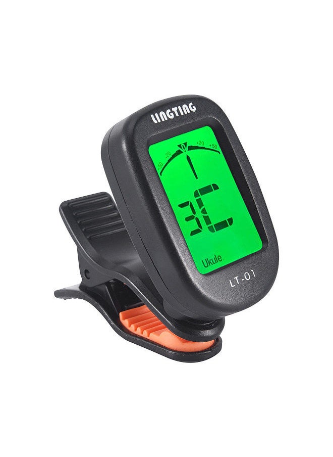 Generic - LT-01 Mini Clip-On Digital Electronic Tuner 360° Rotatable with 2 Backlight LCD Screen for Guitar Chromatic Bass Ukulele C/ D Violin - Image 1