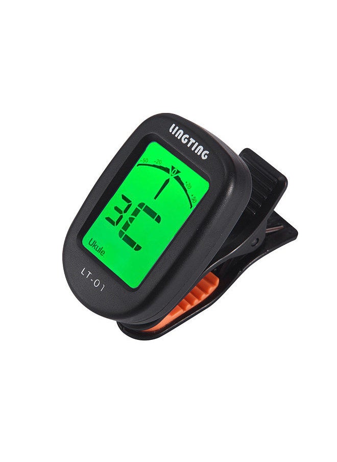Generic - LT-01 Mini Clip-On Digital Electronic Tuner 360° Rotatable with 2 Backlight LCD Screen for Guitar Chromatic Bass Ukulele C/ D Violin - Image 1