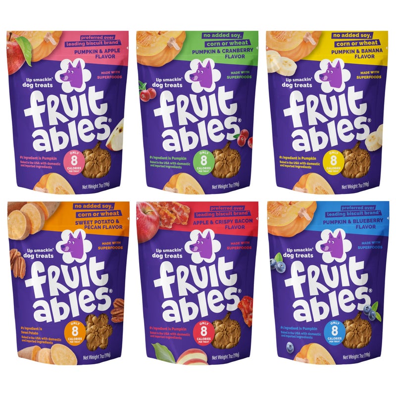 Fruitables Pumpkin Dog Treats 7oz Crunch Variety Pack of 6 - Image 2
