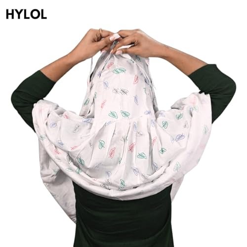 HYLOL Pure Cotton Female Innovative Stylish Leaf Printed Pattern Fancy Scarf With Sun Protection Cover Face Cotton Mask for Women's and Girls, Pink - Image 2