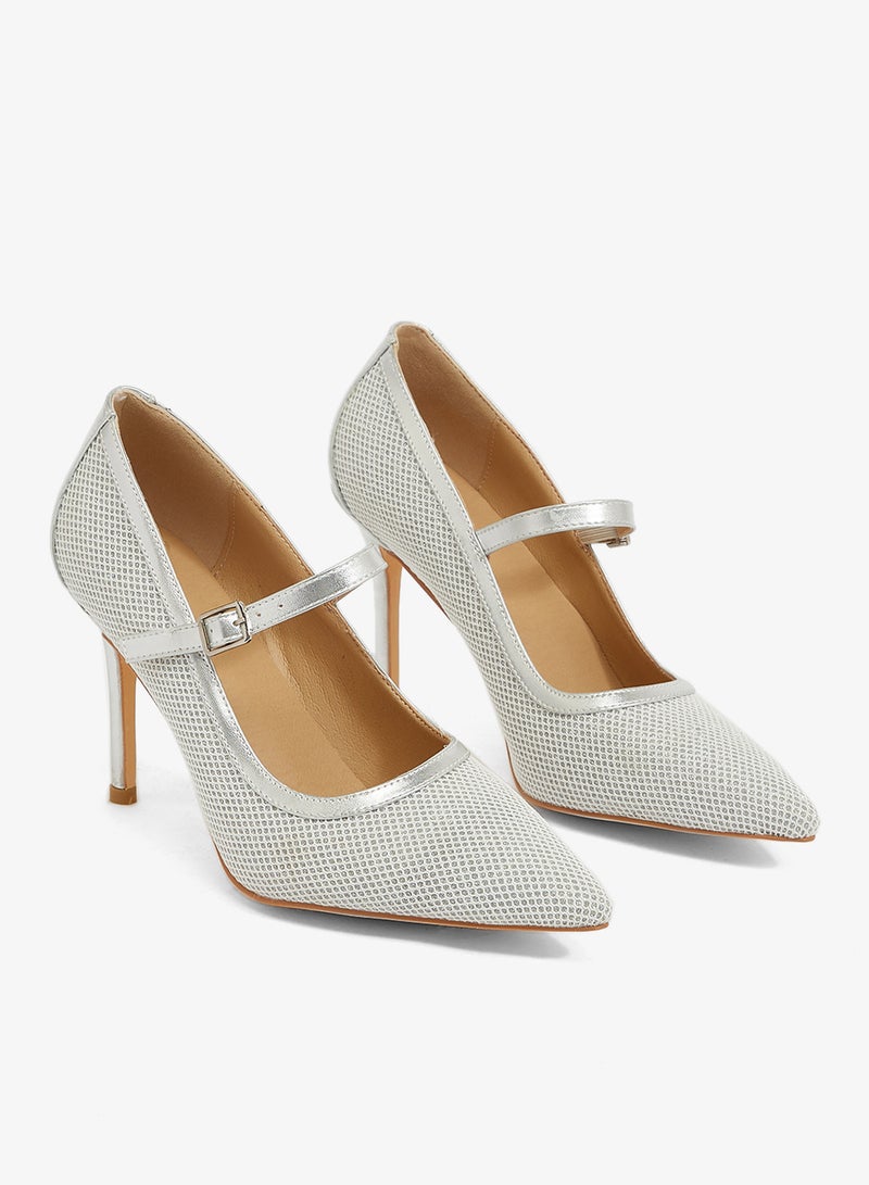 ايلا شبكة فضية بكعب مدبب من البولي يوريثان - Image 4