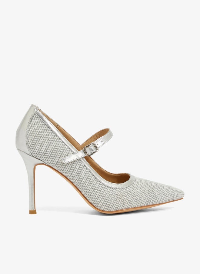 ايلا شبكة فضية بكعب مدبب من البولي يوريثان - Image 1