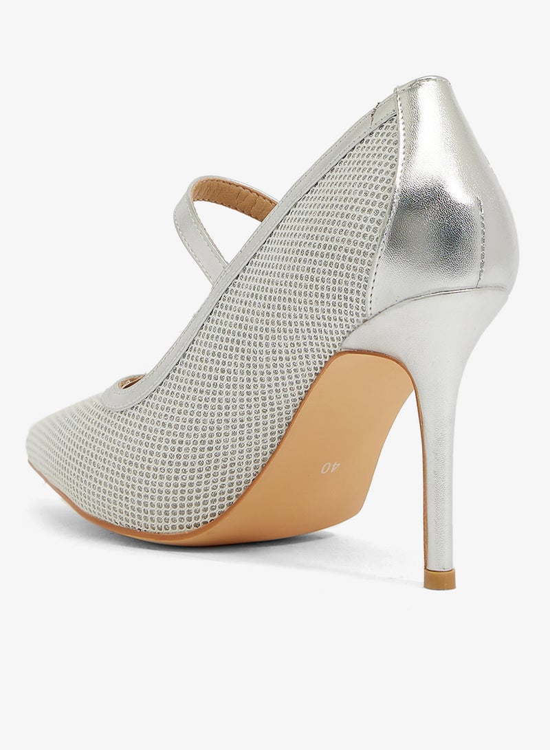 ايلا شبكة فضية بكعب مدبب من البولي يوريثان - Image 3