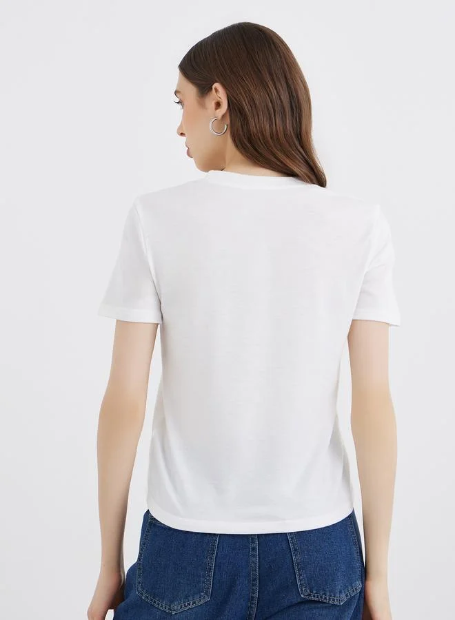 Take Two Take Two Embroidered Strawberry Pattern Oversized T-Shirt