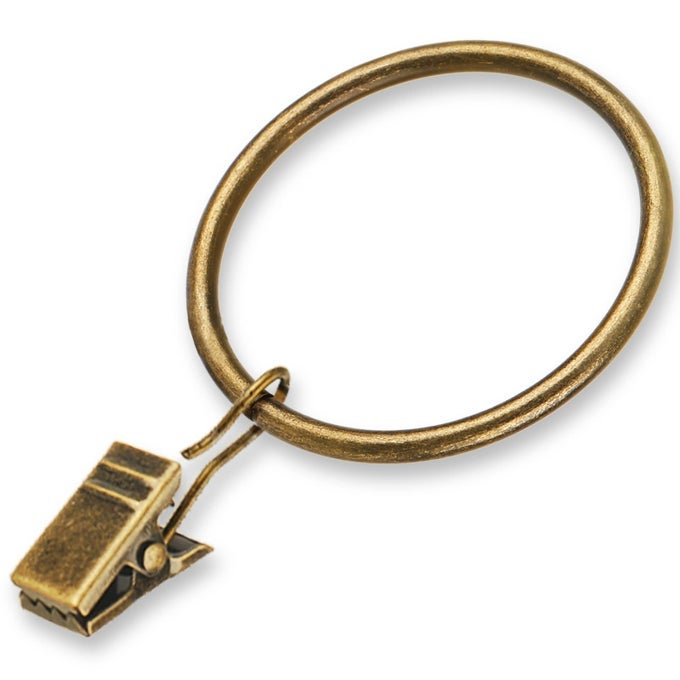 CURTAIN RINGS 20INCH INNER DIAMETER ANTIQUE BRASS CURTAIN CLIP RINGS FOR CURTAIN PANELS THIS CURTAIN CLIP RINGS ALSO APPLY FOR DRAPERY ROD SET OF 14 PCS ANTIQUE BRASS CURTAIN RINGS