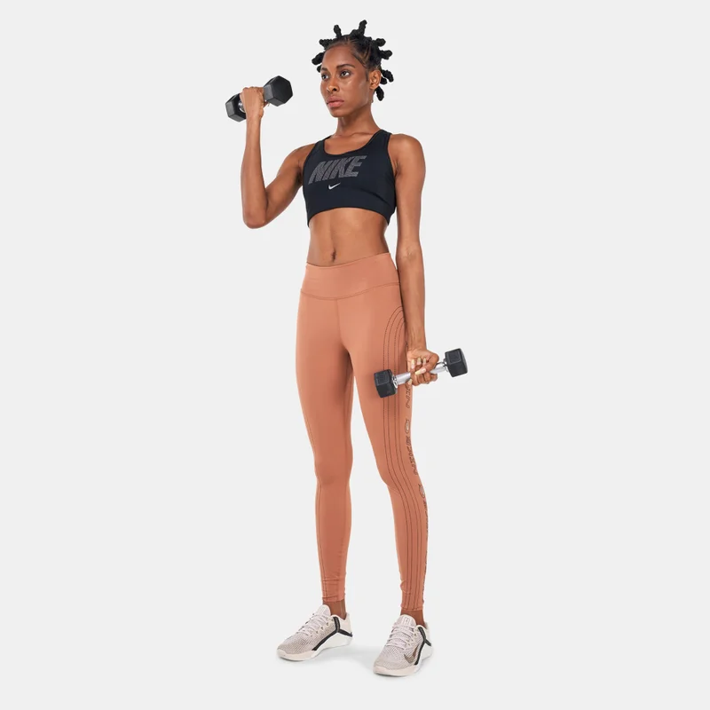 Nike Women's Dri-FIT Swoosh Metallic Graphic Sports Bra