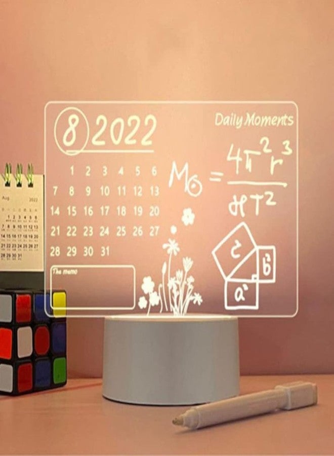 Chronos 3D Acrylic LED Note Board | Rewritable Light-Up Message with Stand | Creative Memo for Home, Office & Gifting - Image 1