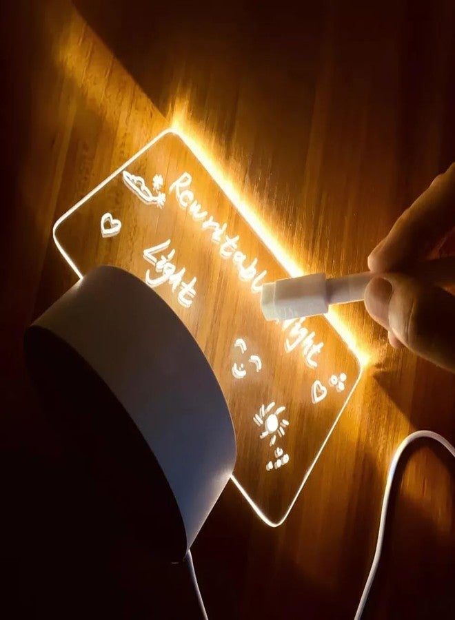 Chronos 3D Acrylic LED Note Board | Rewritable Light-Up Message with Stand | Creative Memo for Home, Office & Gifting - Image 2