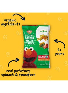 Earth's Best Earth's Best Organic Kids Snacks, Sesame Street Toddler Snacks, Organic Garden Veggie Straws for Toddlers 2 Years and Older, Original, 2.75 oz Bag, (Pack of 6)  - Image 2