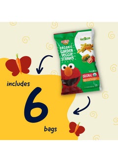 Earth's Best Earth's Best Organic Kids Snacks, Sesame Street Toddler Snacks, Organic Garden Veggie Straws for Toddlers 2 Years and Older, Original, 2.75 oz Bag, (Pack of 6)  - Image 4