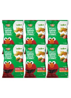 Earth's Best Earth's Best Organic Kids Snacks, Sesame Street Toddler Snacks, Organic Garden Veggie Straws for Toddlers 2 Years and Older, Original, 2.75 oz Bag, (Pack of 6)  - Image 1