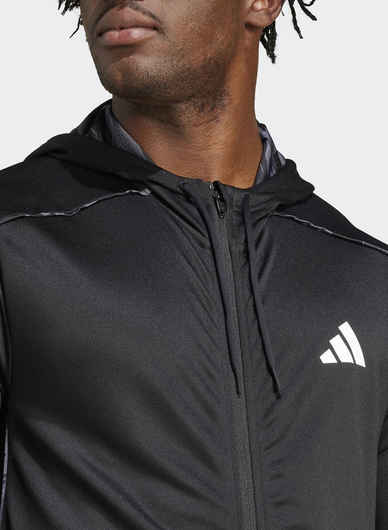 Adidas Train Essentials Camo Full-Zip Hoodie - Image 4