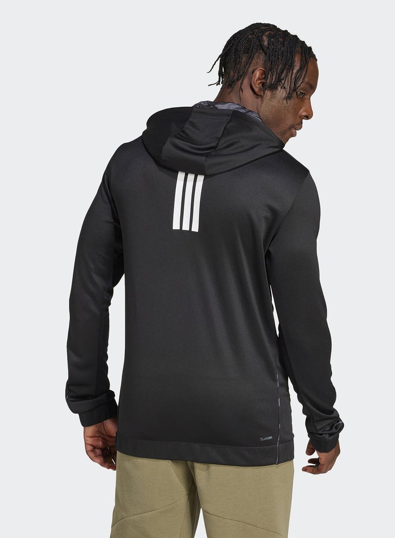 Adidas Train Essentials Camo Full-Zip Hoodie - Image 2