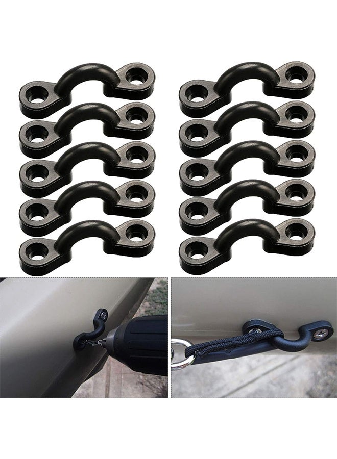 عدة عيون تثبيت للكاياك، 10 قطع من حلقات القابلية للشد المصنوعة من النايلون مع 20 مسمار لتثبيت على سطح القارب - Image 2