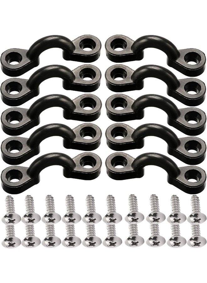 عدة عيون تثبيت للكاياك، 10 قطع من حلقات القابلية للشد المصنوعة من النايلون مع 20 مسمار لتثبيت على سطح القارب - Image 1