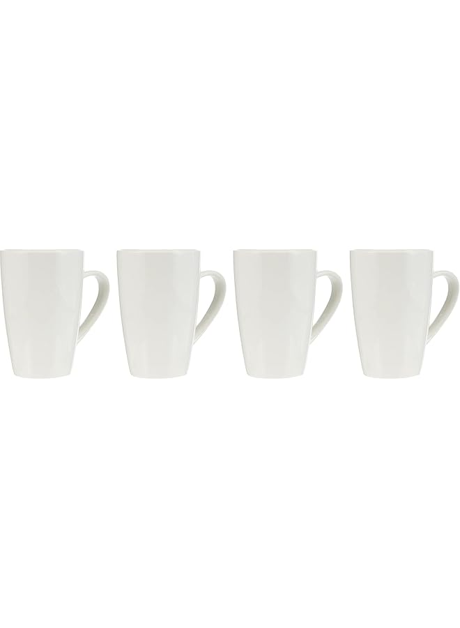 Maxi 4 Pieces Mug Set, White, 380 Ml