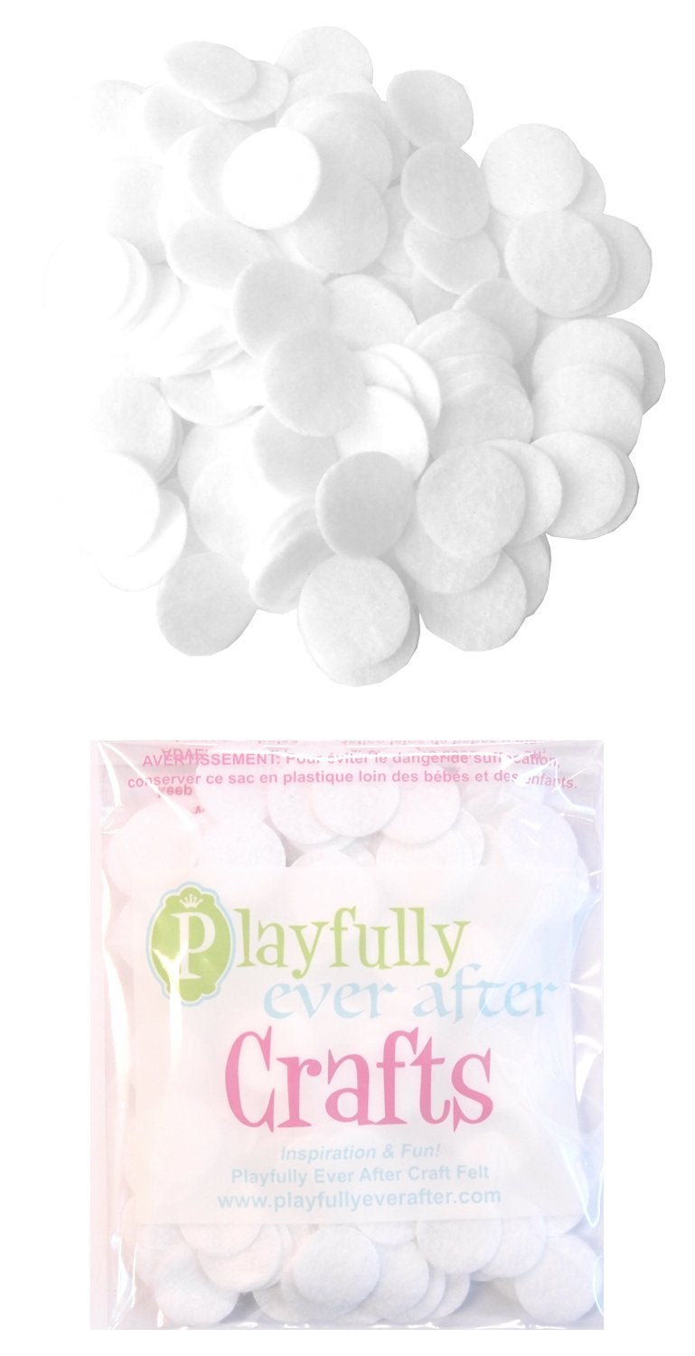 Playfully Ever After White Craft Felt Circles 1 Inch  200pc