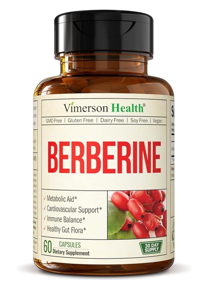 Vimerson Health Berberine  HCl Supports the Immune System, Cardiovascular 1200mg 60 Capsules - Image 1