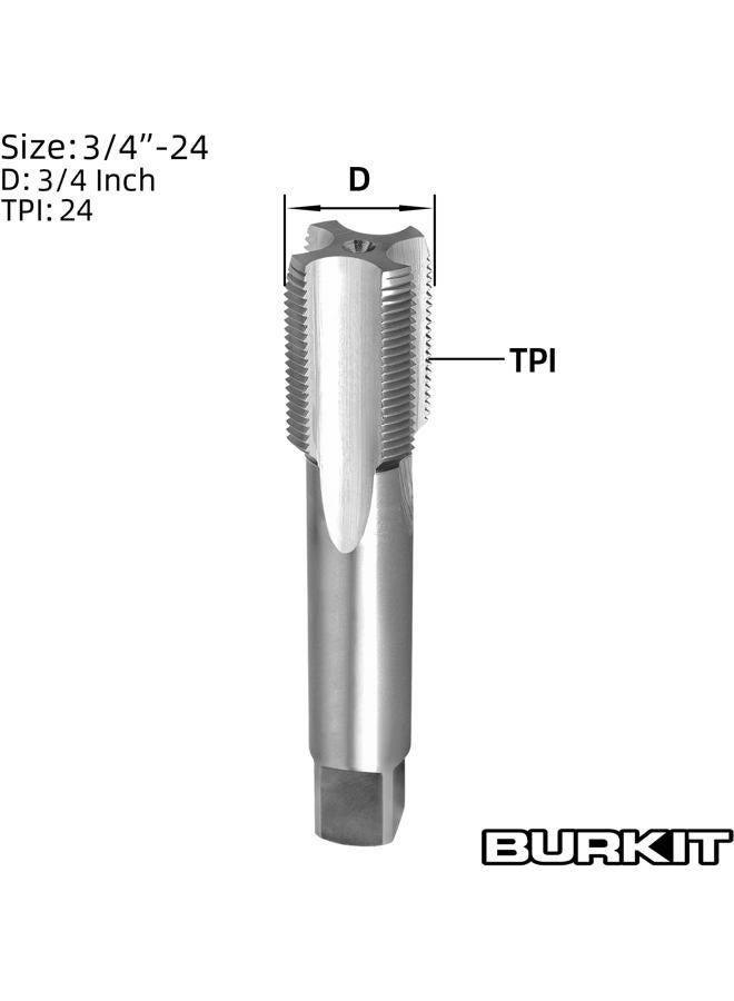 Burkit 3/4"-24 UNS Thread Tap Right Hand, HSS 3/4 x 24 UNS Straight Fluted Machine Tap - Image 2