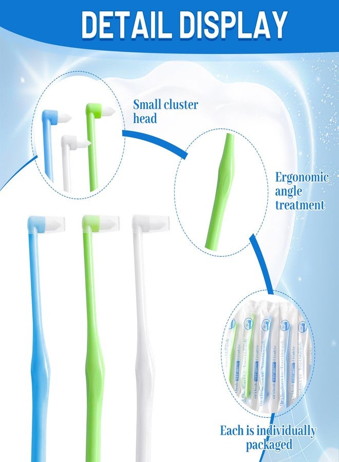 Ceonam 6 Pack End-Tuft Toothbrushes with Covers for Orthodontic Wisdom Teeth Care, Small Head Single Tuft Dental Brush for Plaque Removal, Braces, Interdental Cleaning, Soft Bristles for Adults Oral Care - Image 3