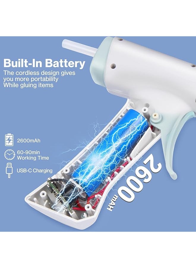 erorex - Hot Glue Gun Cordless Hot Glue Gun With 10Pcs Glue Sticks Fast Preheating Melt Glue Gun For Diy Festival Decoration Small Craft Projects Home Repairs - Image 1