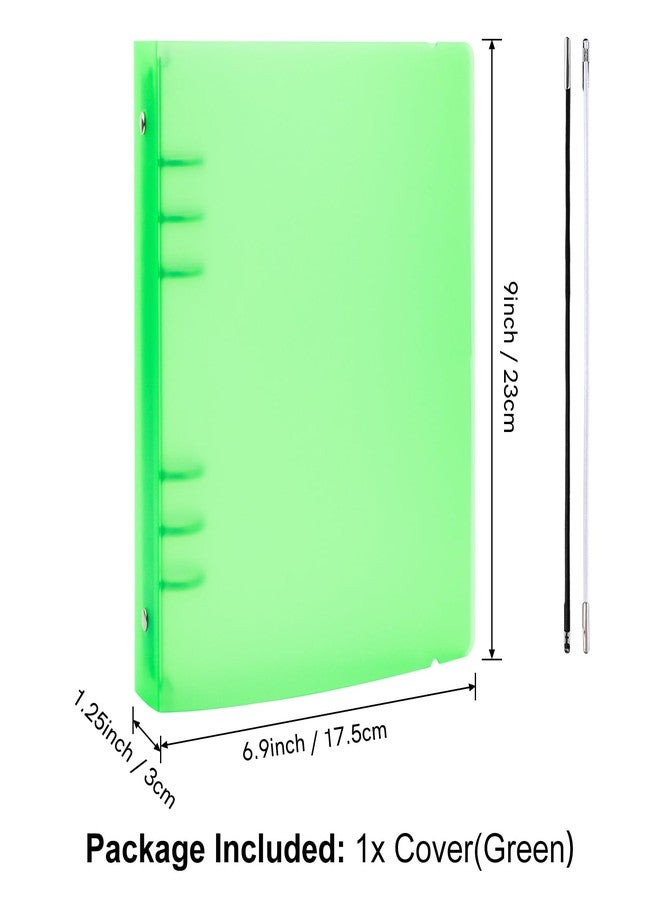 BAOFALI A5 6 Ring Binder Cover Clean Transparent Soft PVC for Refillable Notebook Shell withMatte surfaceforStamp & Die Storage (Green) - Image 2