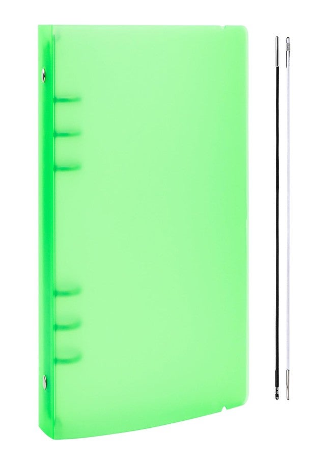 BAOFALI A5 6 Ring Binder Cover Clean Transparent Soft PVC for Refillable Notebook Shell withMatte surfaceforStamp & Die Storage (Green) - Image 1