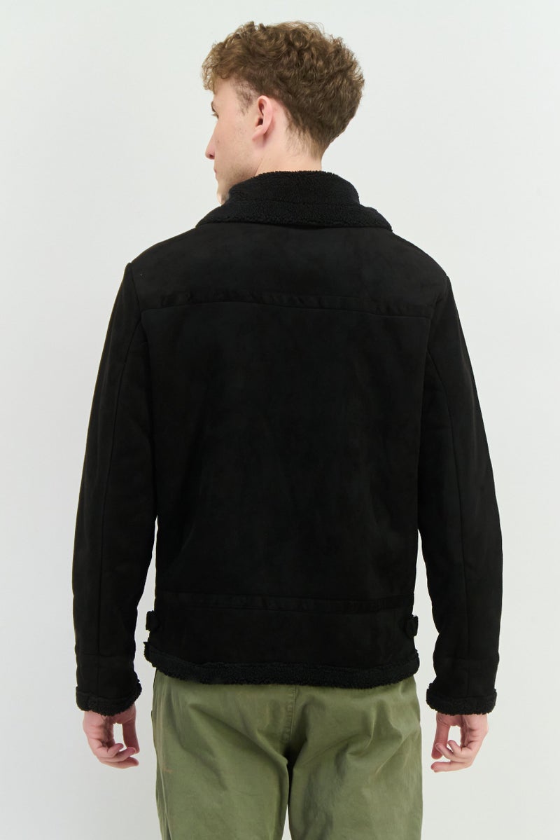 Sorbino جاكيت رجالي ناعم بسيط، أسود - Image 3