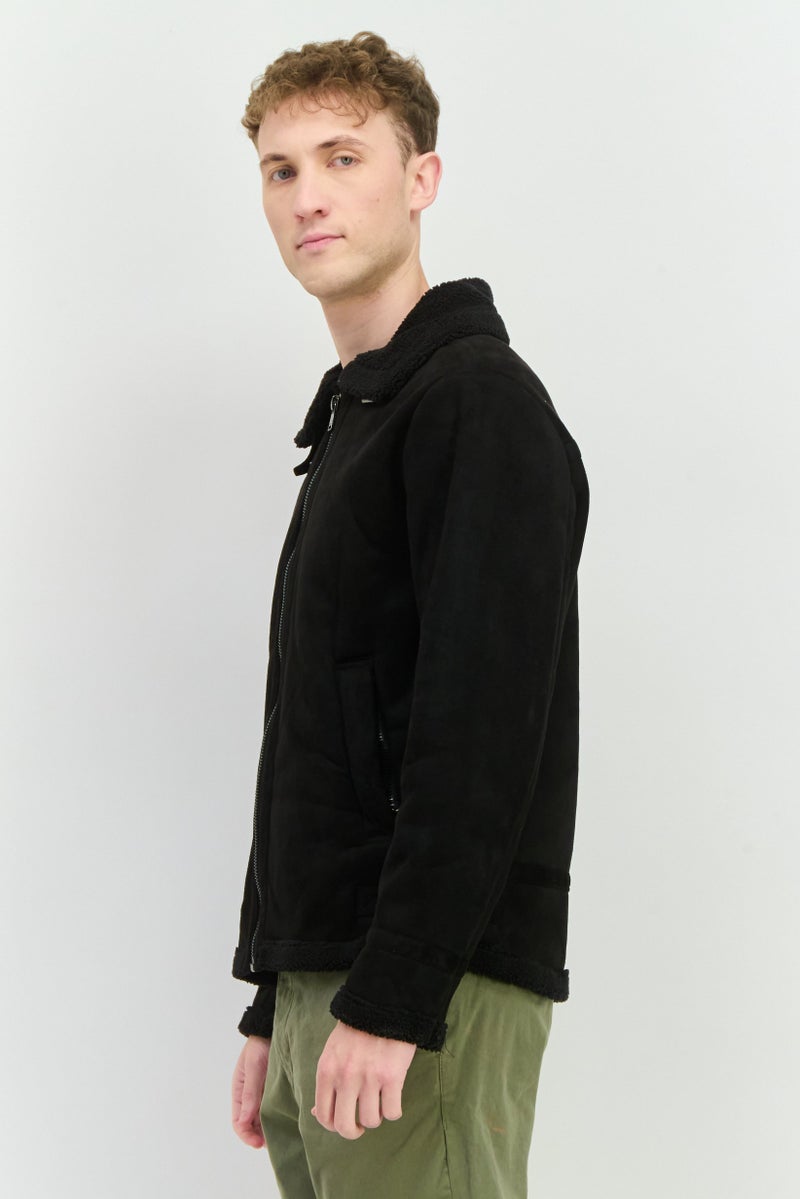 Sorbino جاكيت رجالي ناعم بسيط، أسود - Image 2