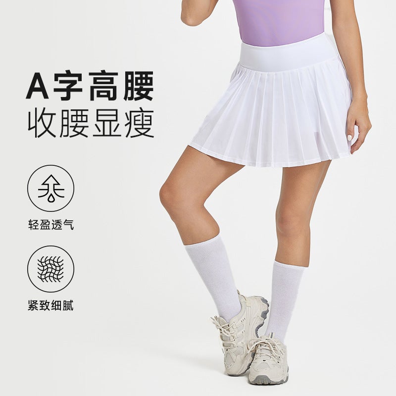 Generic Quick-Dry Pleated Tennis Skort Anti-Exposure for Women lotus root starch  - Image 3