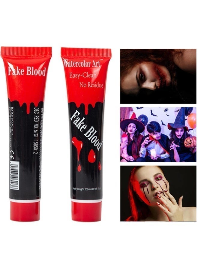 Watercolor Art Realistic Fake Blood – Easy-Clean SFX Makeup for Halloween & Cosplay (28ml) - Image 2