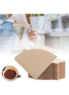 Coffee Paper Filters Disposable 100pcs, Cone Coffee Filters 1-4 Cups Natural Brown Paper, V02 Disposable Coffee Filters Fit for V60 Pour Over Coffee Dripper