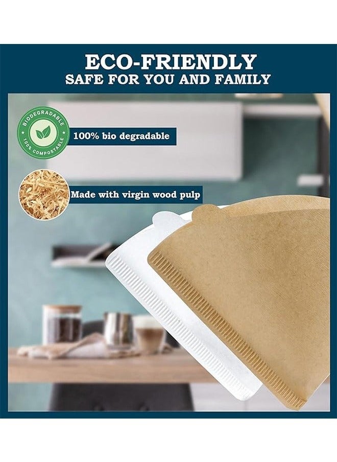Generic - Coffee Paper Filters Disposable 100pcs, Cone Coffee Filters 1-4 Cups Natural Brown Paper, V02 Disposable Coffee Filters Fit for V60 Pour Over Coffee Dripper - Image 1