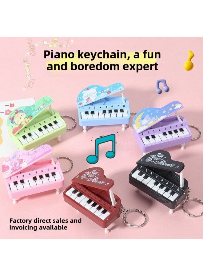 Mini Desktop Piano Keychain Cute Music Game Machine Color Bag Pendant Children's Gift Toys-Color:Desktop Piano: Green  - Image 2