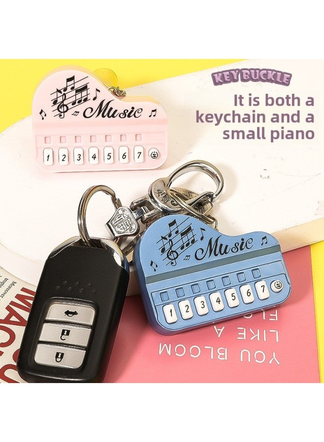Mini Desktop Piano Keychain Cute Music Game Machine Color Bag Pendant Children's Gift Toys-Color:Desktop Piano: Green  - Image 4