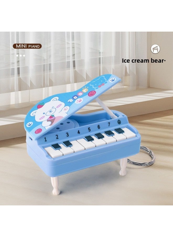 Mini Desktop Piano Keychain Cute Music Game Machine Color Bag Pendant Children's Gift Toys-Color:Desktop Piano: Green  - Image 3