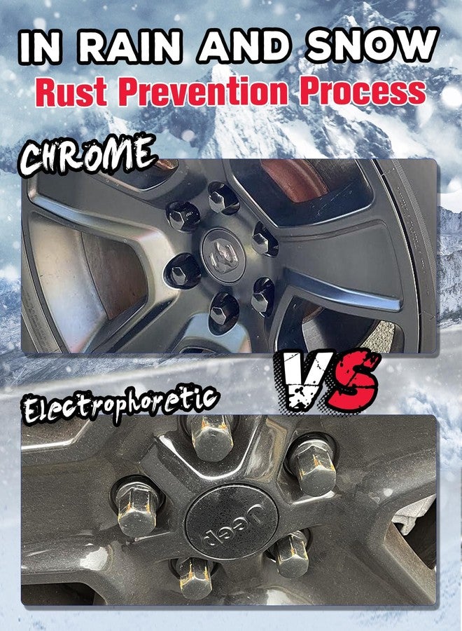 KSP PERFORMANCE مجموعة صواميل عجلات من الكروم الأسود M14x1.5 من KSP PERFORMANCE، 24 قطعة، لسيارات شيفروليه سيلفرادو، وجي إم سي سييرا، ودودج كرايسلر، وعجلات الألمنيوم. - Image 3