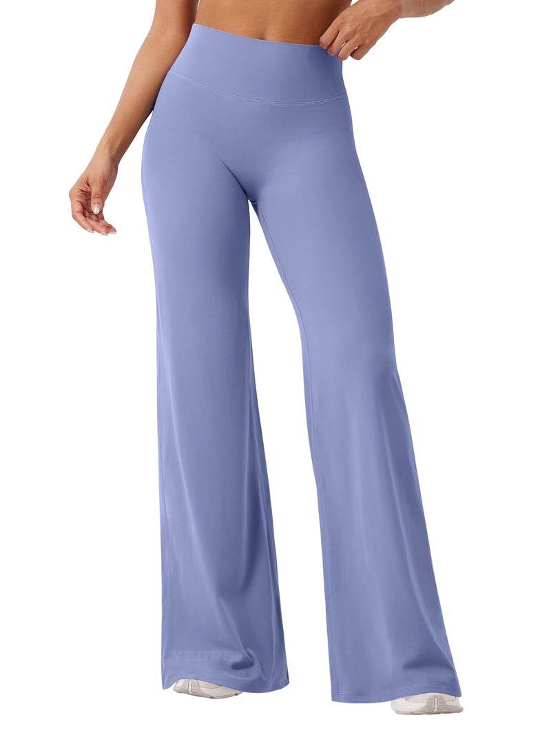 YEOREO Workout Leggings Womens No Front Seam Straight Leggings 33" High Waist Buttery Eddiy Gym Yoga Pants Ocean Blue M - Image 1