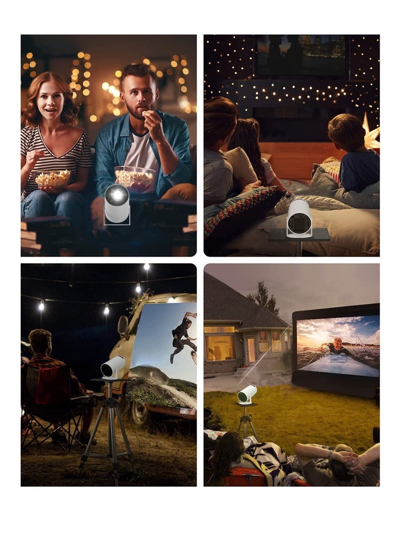 Gigglejoy - جهاز عرض فيديو صغير 4K محمول، جهاز عرض ذكي 1080P/200 ANSI مع واي فاي 6، BT 5.0، تعديل الشاشة، دوران 180 درجة، متوافق مع جهاز التلفاز/الهاتف/PS5/TV/الكمبيوتر المحمول/iOS/Android - Image 1