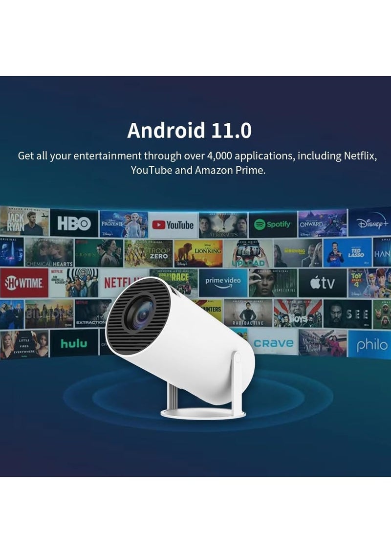 Gigglejoy - جهاز عرض فيديو صغير 4K محمول، جهاز عرض ذكي 1080P/200 ANSI مع واي فاي 6، BT 5.0، تعديل الشاشة، دوران 180 درجة، متوافق مع جهاز التلفاز/الهاتف/PS5/TV/الكمبيوتر المحمول/iOS/Android - Image 1
